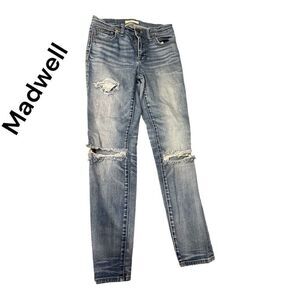 Madwell skinny high rise jeans 27 distressed,